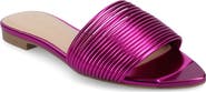 Journee Collection Feather Faux Leather Slide Sandal