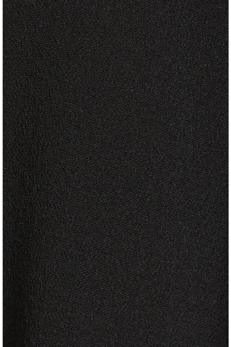 Shirred Mock Neck Silk Top, Alternate, color, BLACK