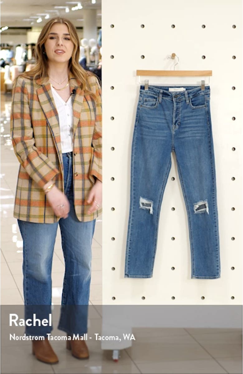 Ripped High Waist Ankle Straight Leg Jeans, sales video thumbnail