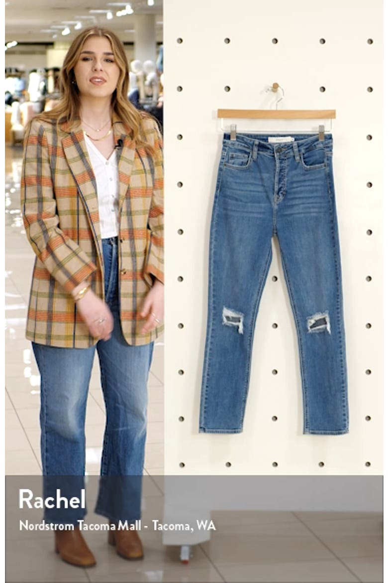Ripped High Waist Ankle Straight Leg Jeans video