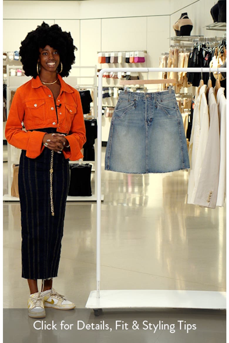 Suzy Raw Hem Denim Midi Skirt (Women) | Nordstrom