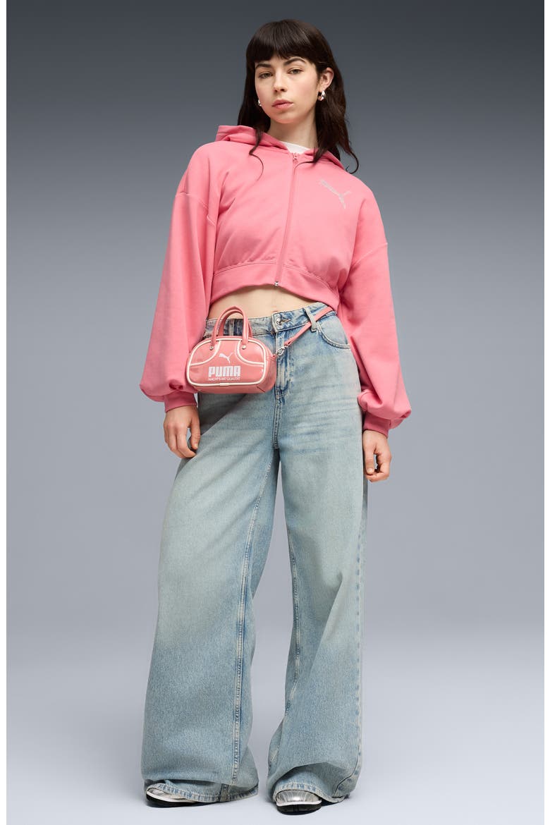 Essential Graphic Leo Luxe Bedazzled Track Pants, Alternate, color, WILD PINK