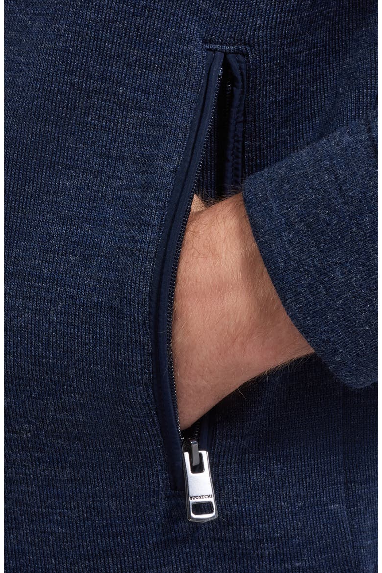 Full Zip Mock Neck Hoodie, Alternate, color, NAVY