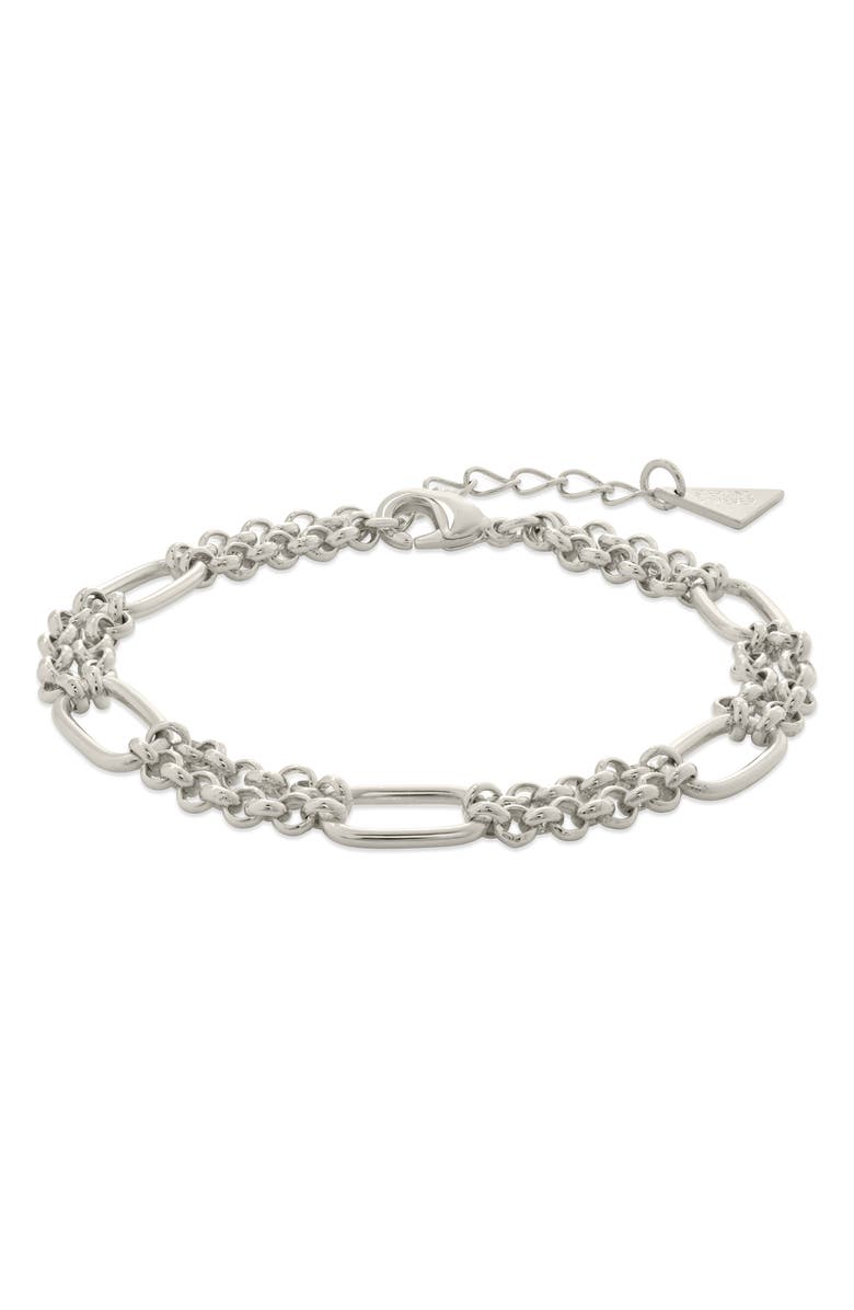 Sterling Forever Zenni Station Chain Bracelet, Alternate, color, Silver