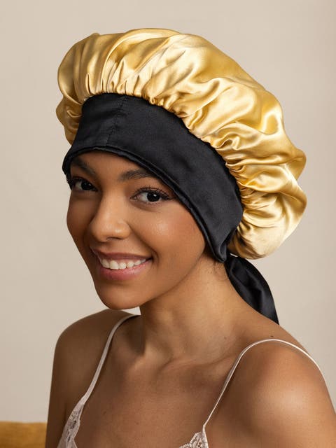 Women's Silk Casual Bonnet with Long Ribbons (Two-tone and Double-sided)