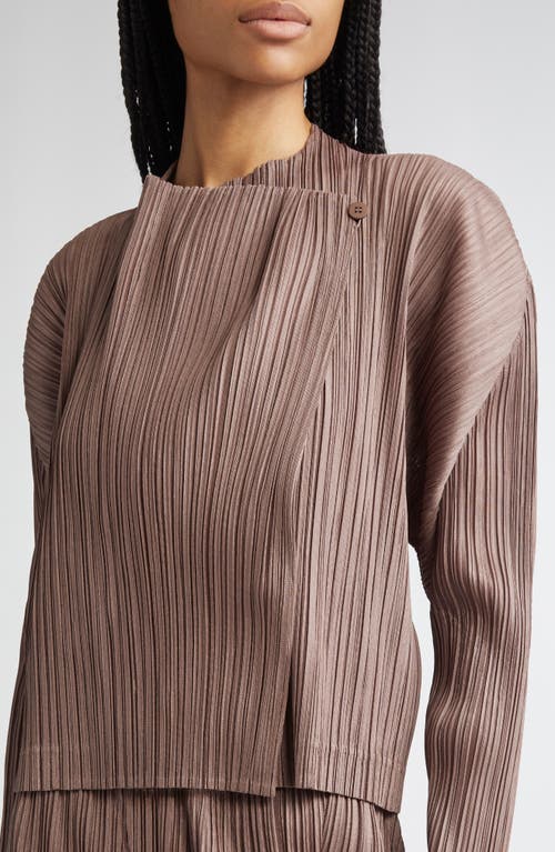 Issey Miyake Pleats Please  Pleated Jacket In Brown