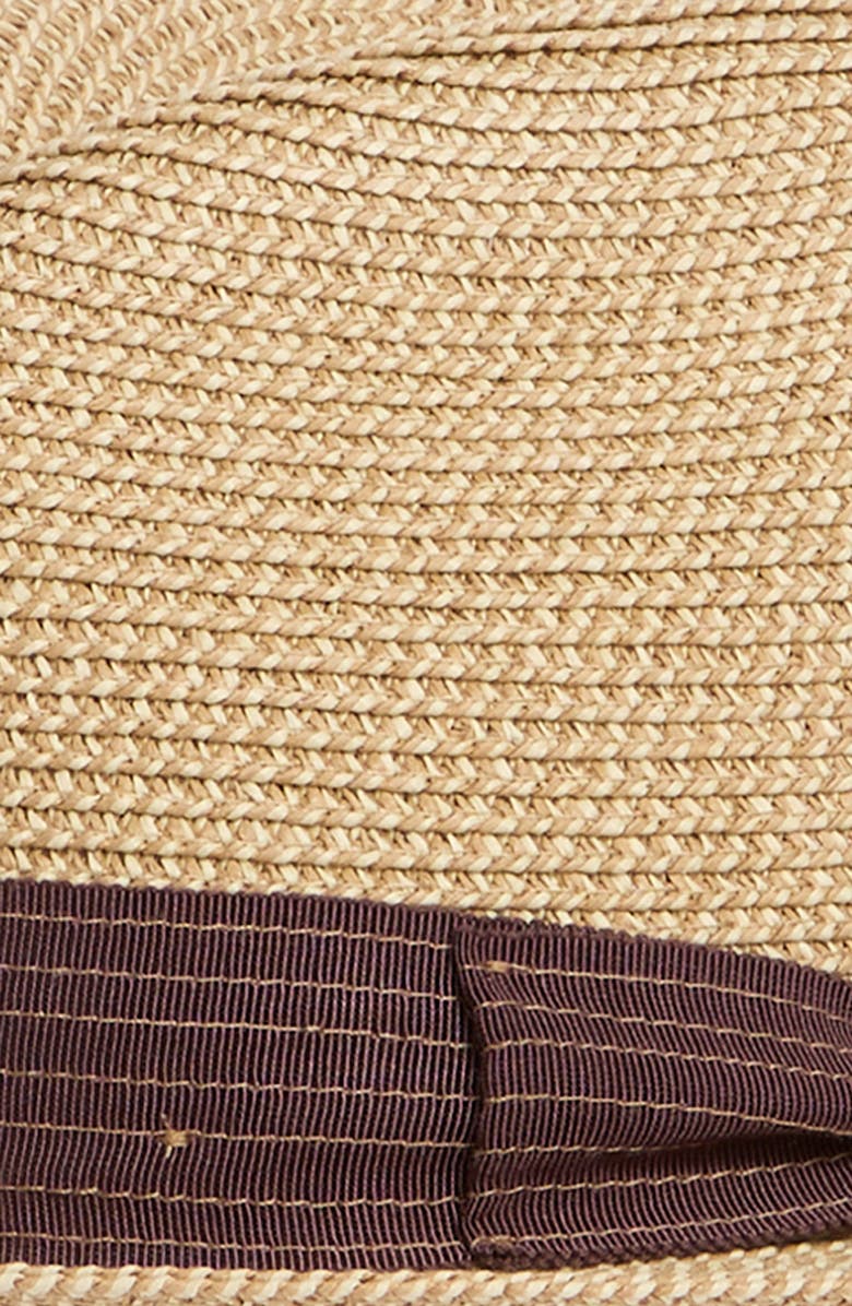 Brixton Roma Packable Straw Fedora, Alternate, color, Multi Brown/ Chocolate