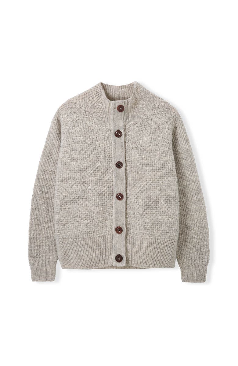 Celtic & Co. British Wool Moss Stitch Cardigan, Alternate, color, Undyed Taupe