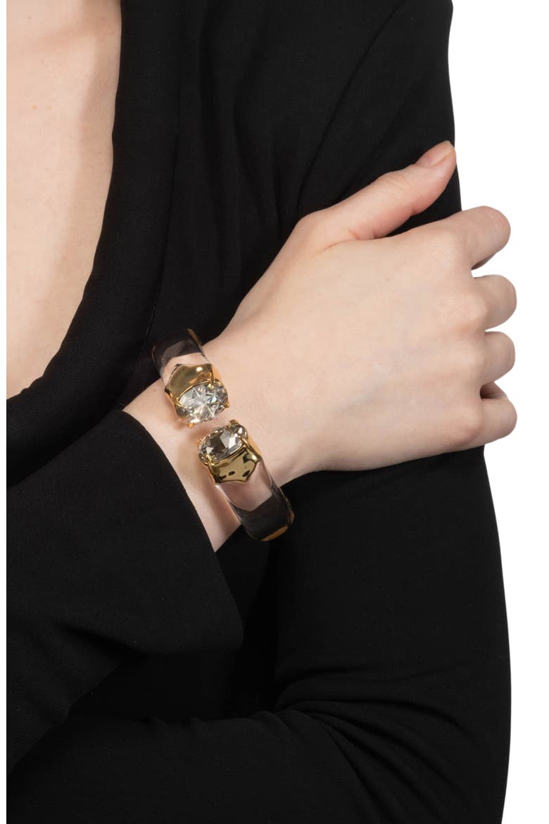 Bonbon Crystal Lucite® Hinged Bracelet, Alternate, color, GOLD
