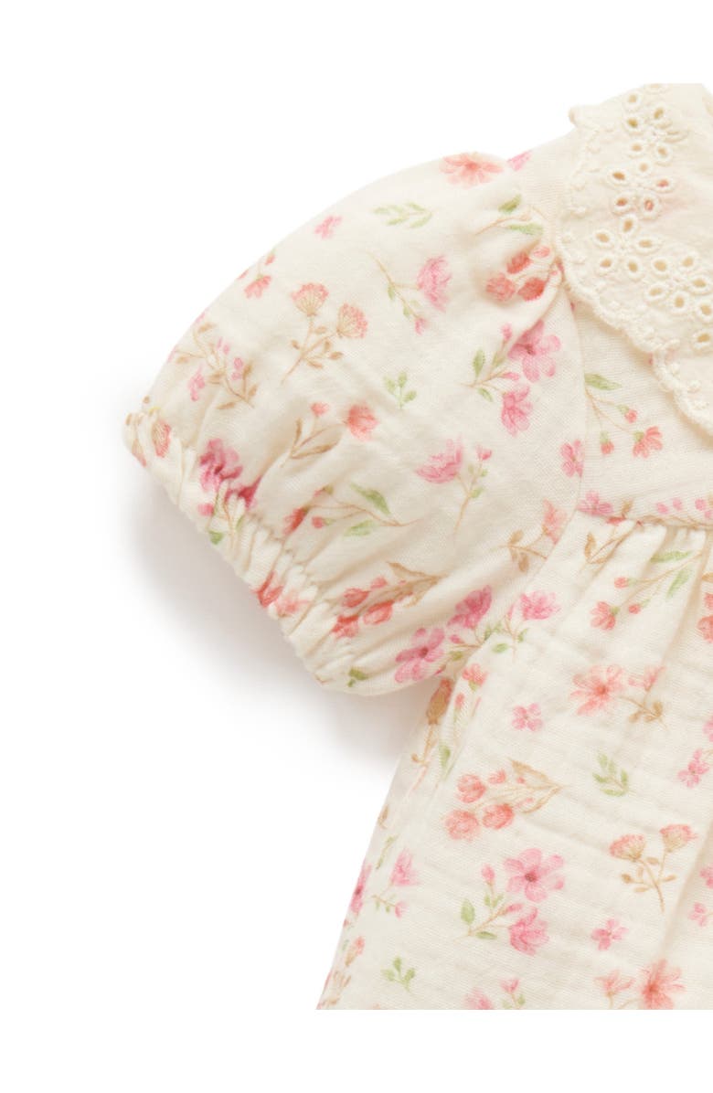 Purebaby Seaside Romper, Alternate, color, Seaside Floral