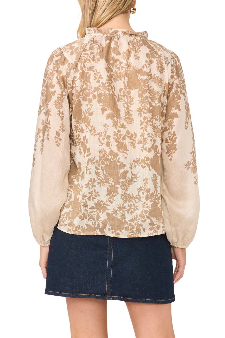Raglan Sleeve Split Neck Top, Alternate, color, FRENCH OAK