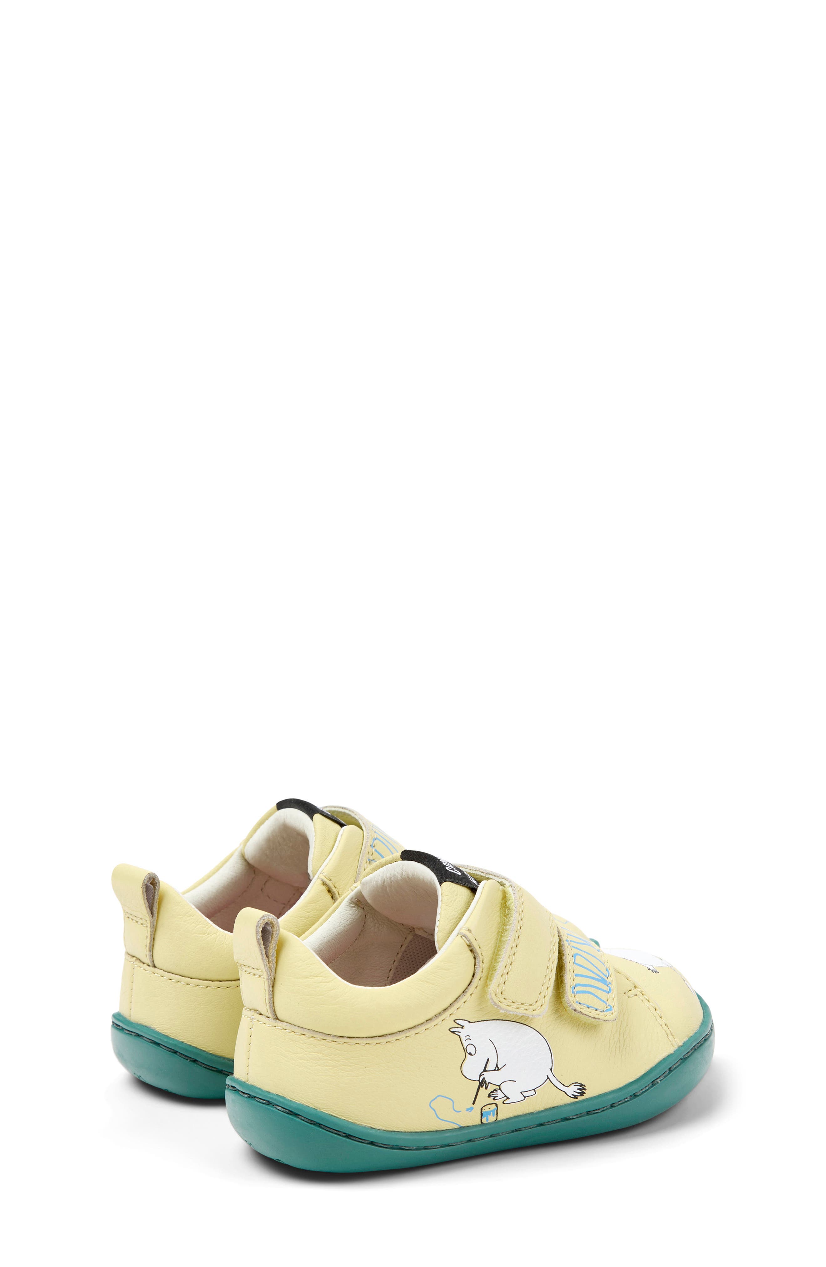 Moomin Peu Cami Twins First Walker Strap Shoe, Alternate, color, LIGHT PASTEL YELLOW