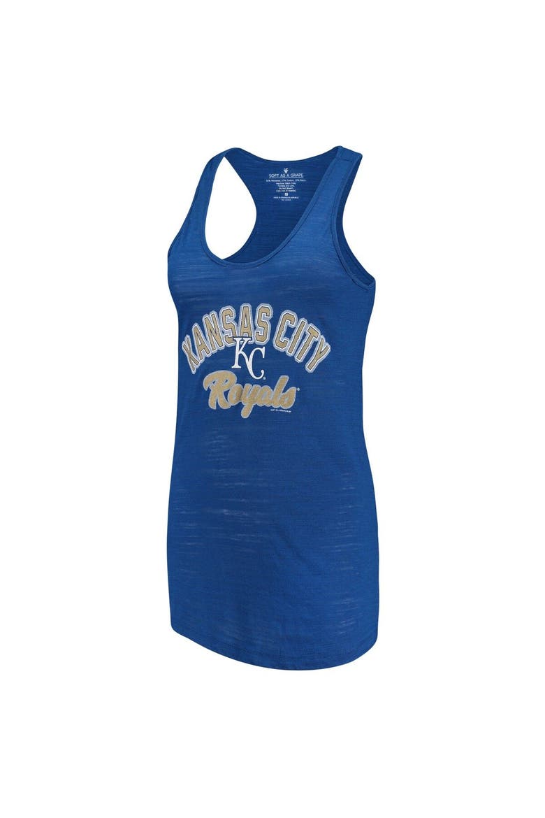 Women's Soft as a Grape Royal Kansas City Royals Multicount Racerback Tank Top, Alternate, color, Royal