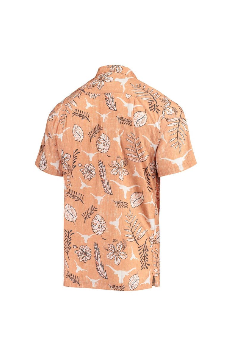 Wes & Willy Men's Wes & Willy Texas Orange Texas Longhorns Vintage Floral Button-Up Shirt, Alternate, color, 