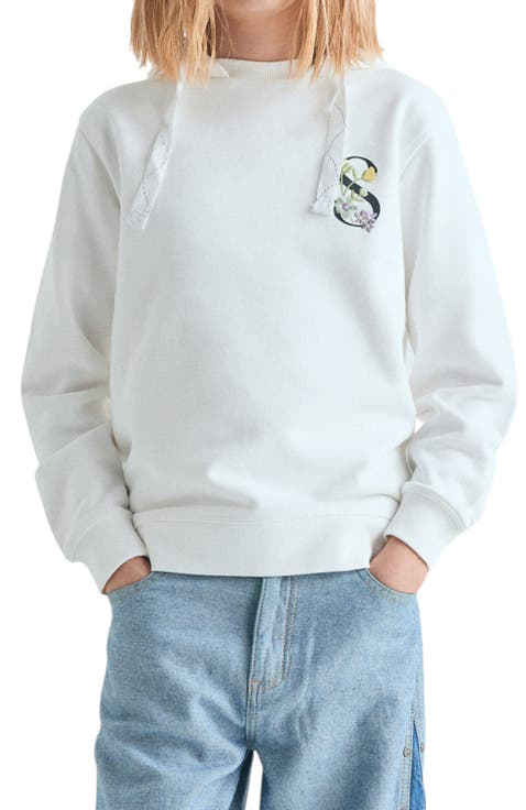 Girl's sweatshirt with garden motif