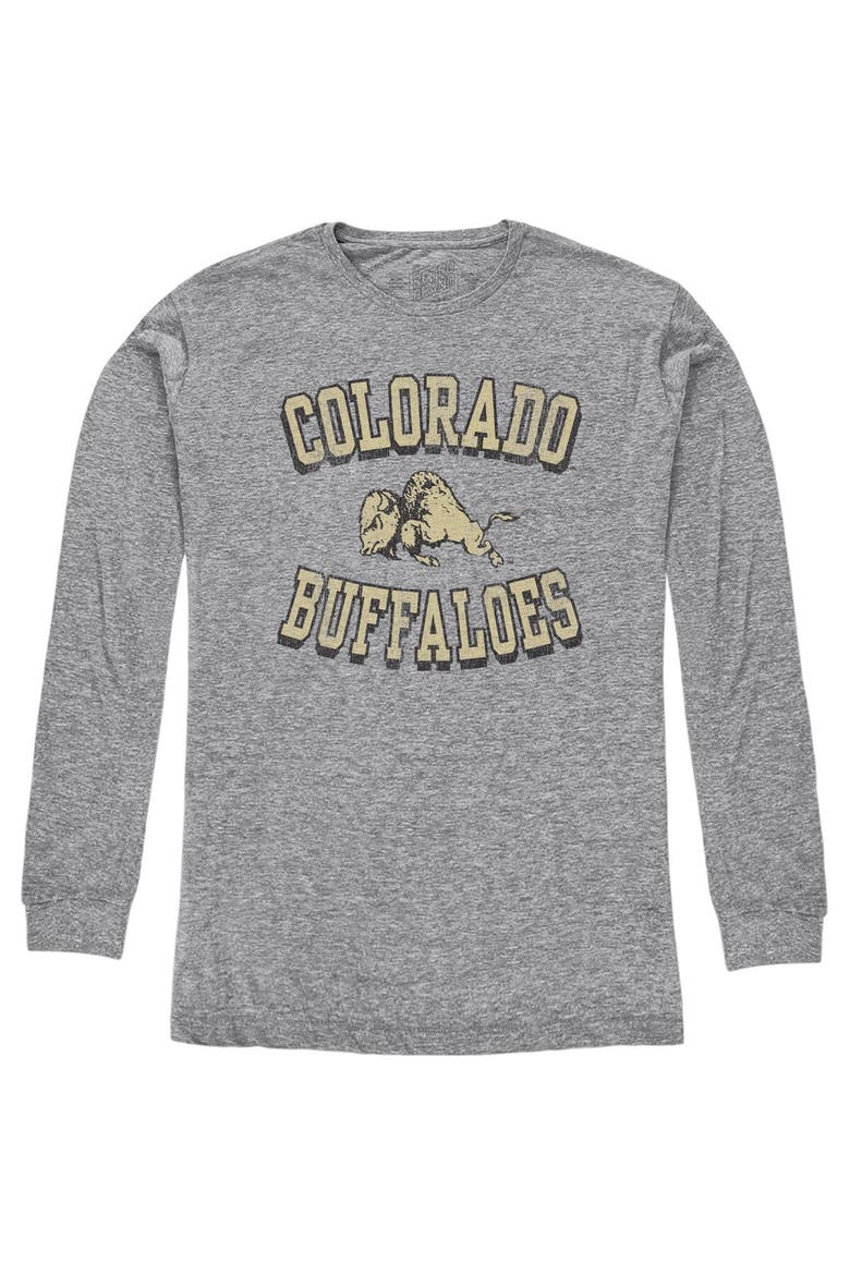Youth Original Retro Brand Heather Gray Colorado Buffaloes Arch Tri-Blend Long Sleeve T-Shirt, Alternate, color, Heather Gray