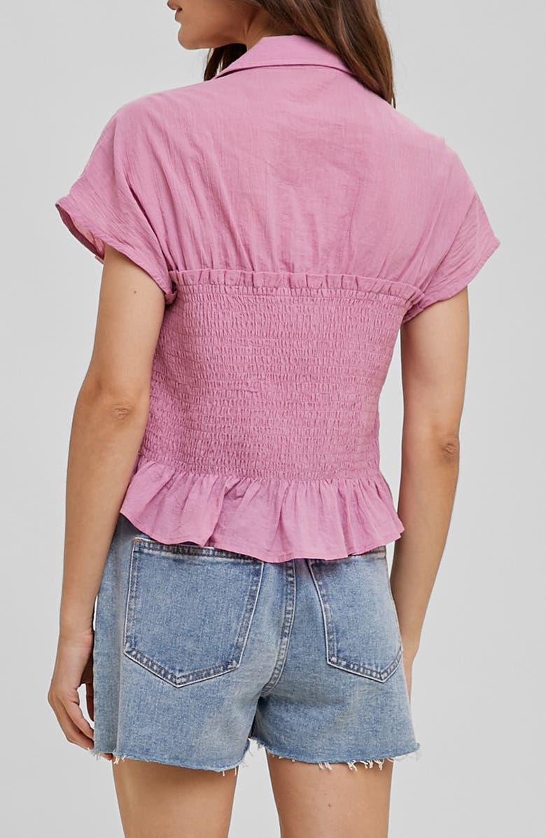 WISHLIST Button Front Shirred Top, Alternate, color, Orchid