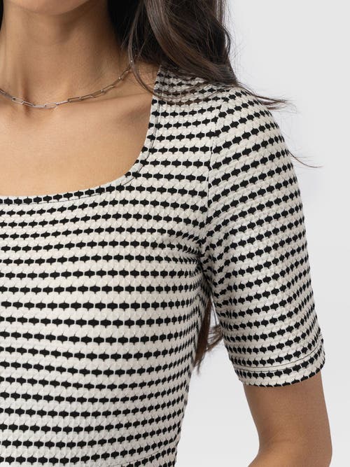 Saint + Sofia Darcey Short Sleeve Flared Dress In Gray
