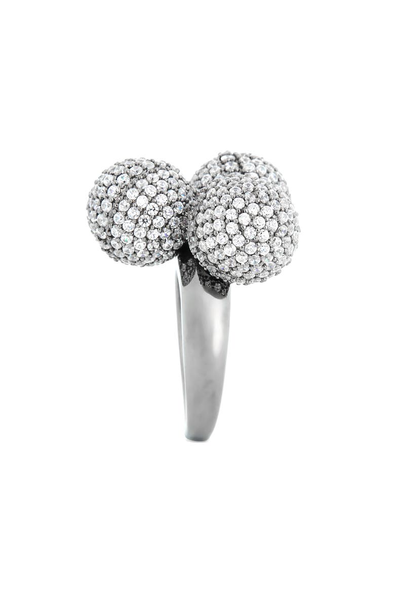 Triple Threat Cubic Zirconia Ring, Alternate, color, SILVER