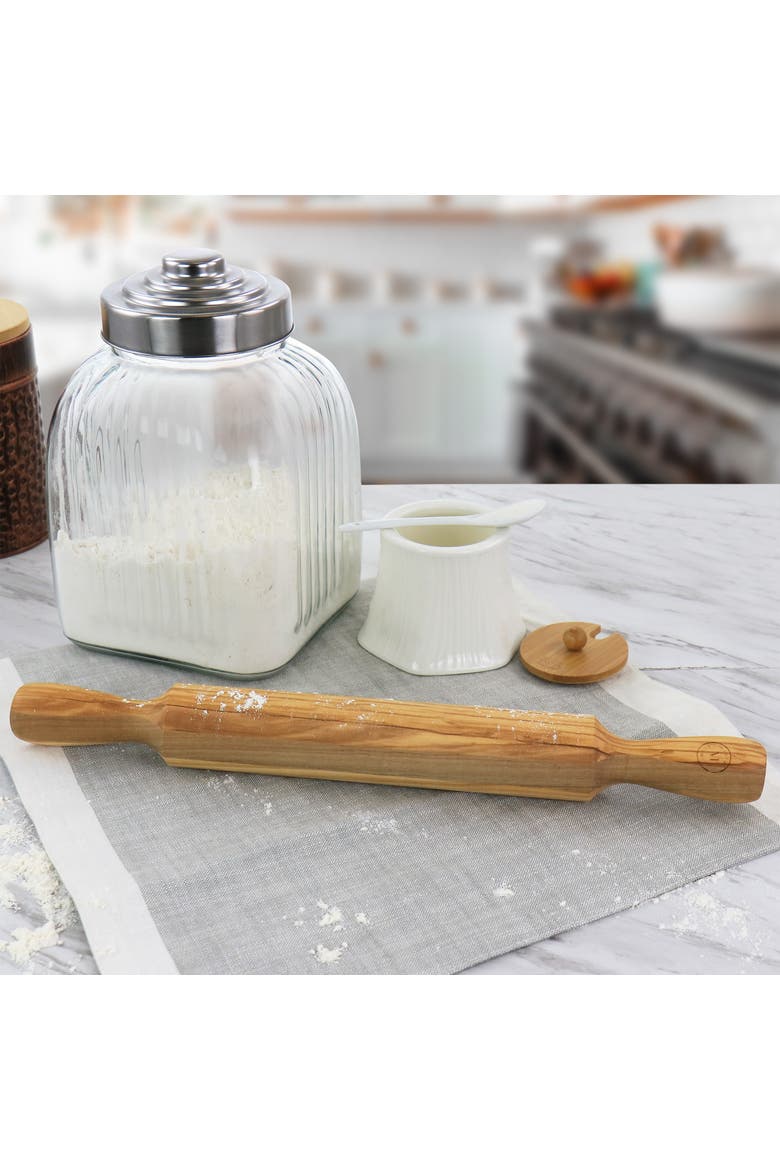 16in Olive Wood Rolling Pin, Alternate, color, Brown