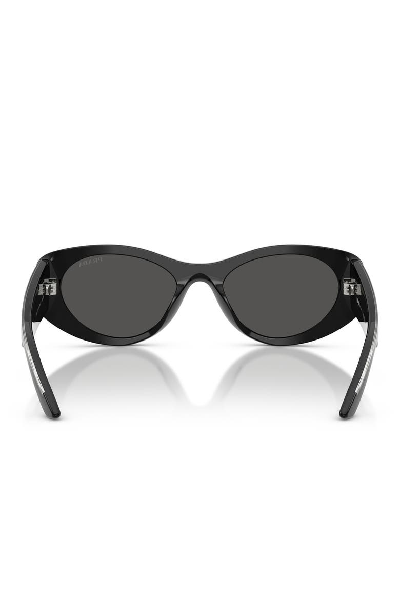 PR D23SU 53mm Oval Sunglasses, Alternate, color, BLACK / DARK GREY