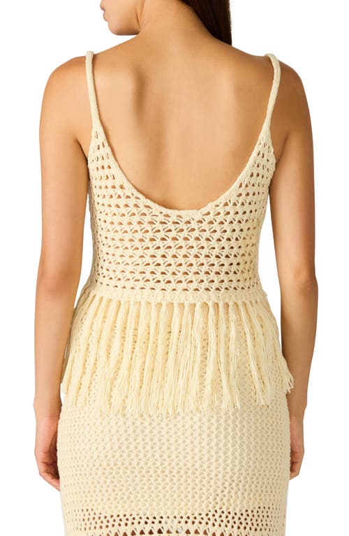 Steve Madden Aidyn Open Stitch Fringe Trim Camisole In Brown