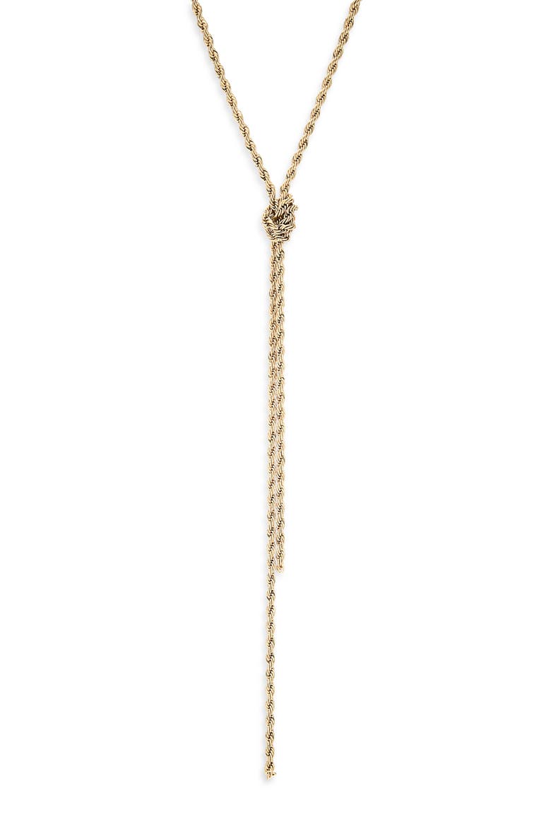 Rope Knot Y-Necklace, Main, color, GOLD