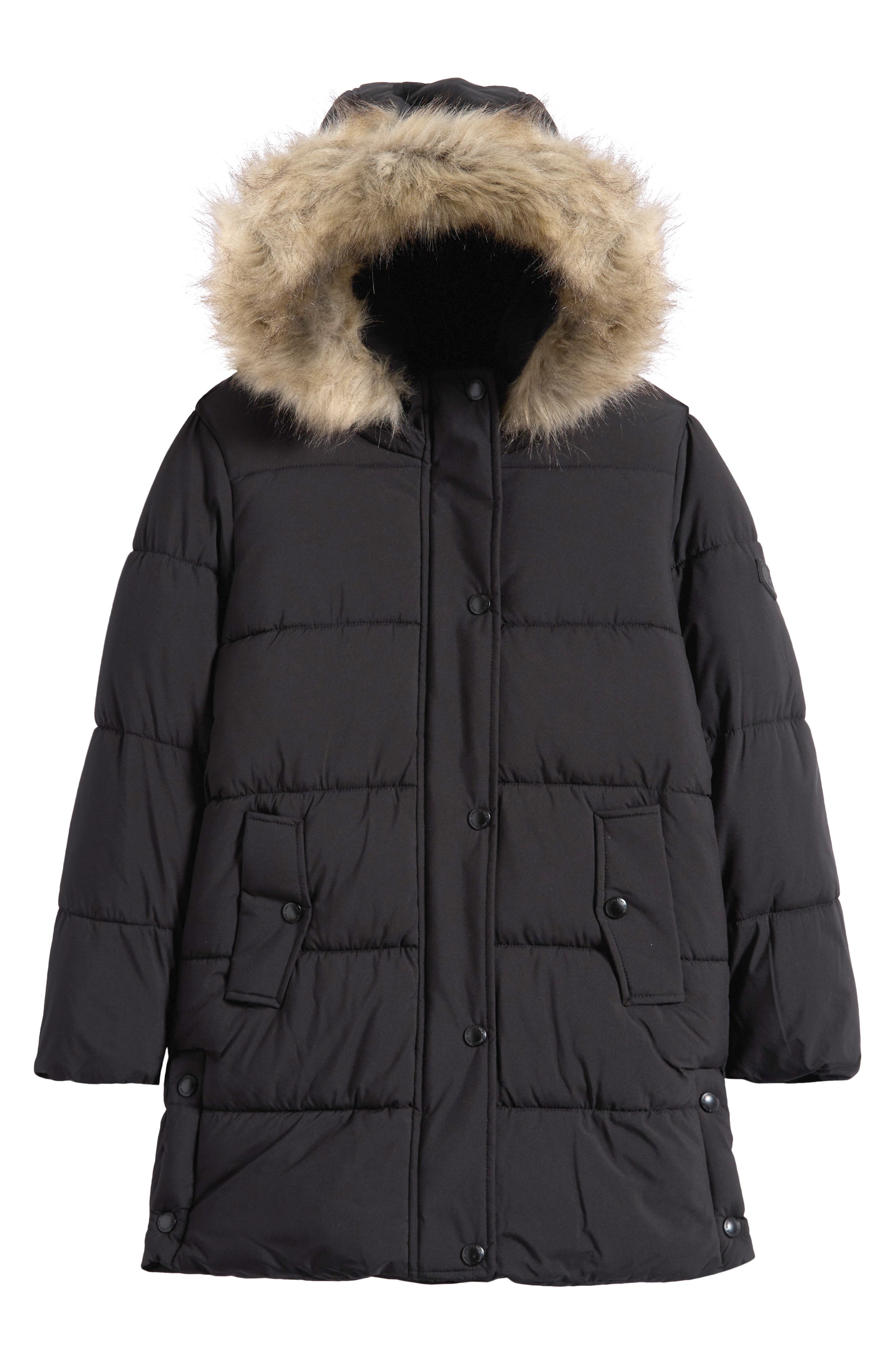 Kids' Expedition Faux Fur Trim Hooded Puffer Coat