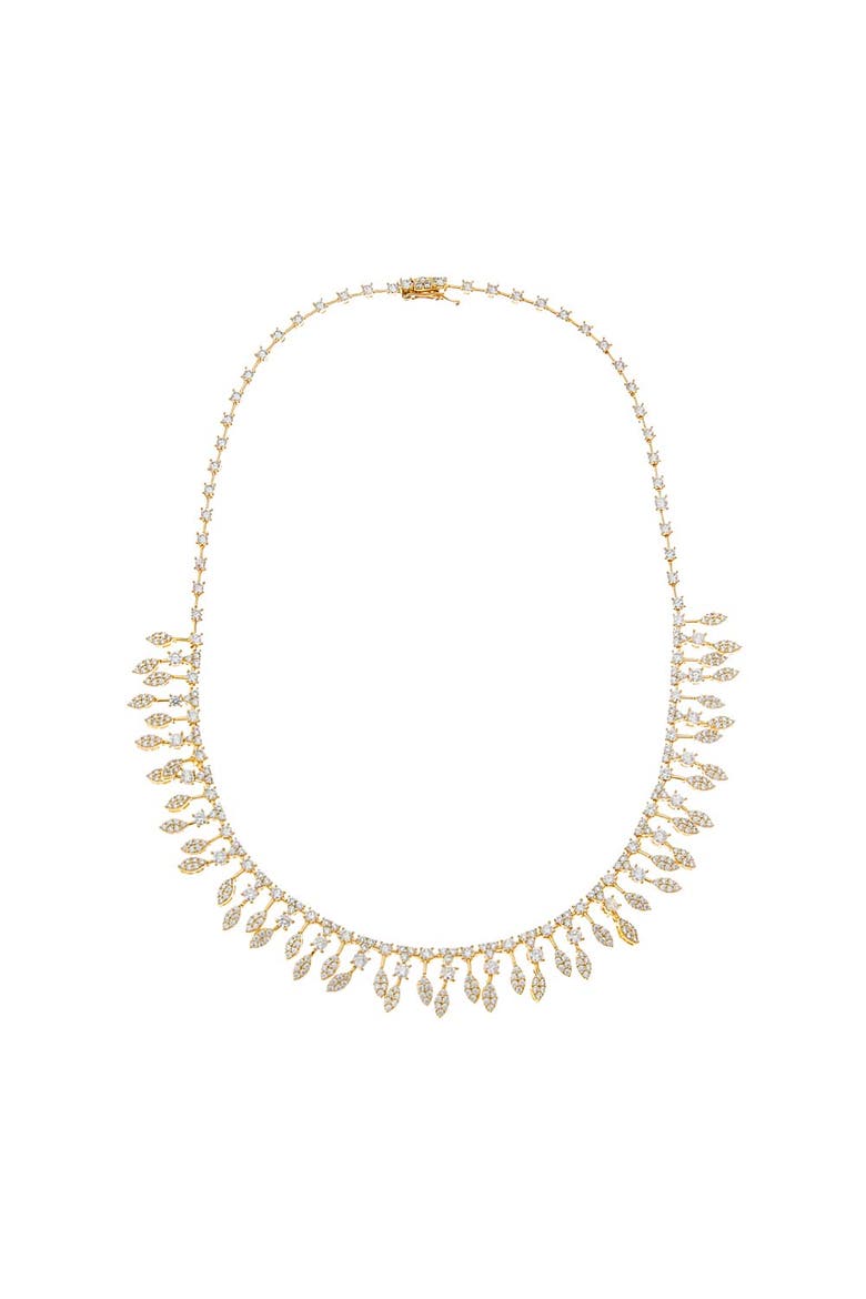 Marquise CZ Fringe Statement Necklace, Alternate, color, Gold