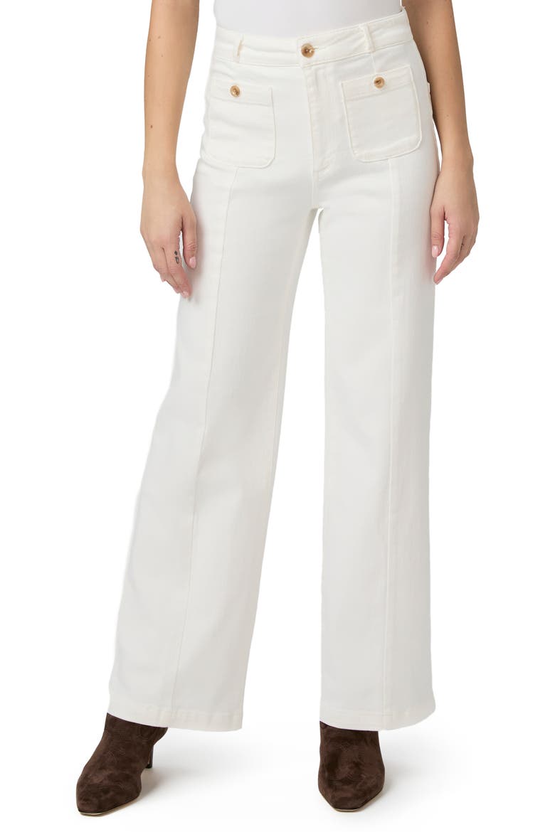 Anessa Patch Pocket High Waist Wide Leg Jeans, Main, color, TONAL ECRU