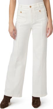 PAIGE Anessa Patch Pocket High Waist Wide Leg Jeans