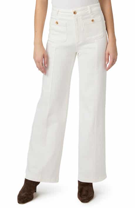 PAIGE Anessa Patch Pocket High Waist Wide Leg Jeans