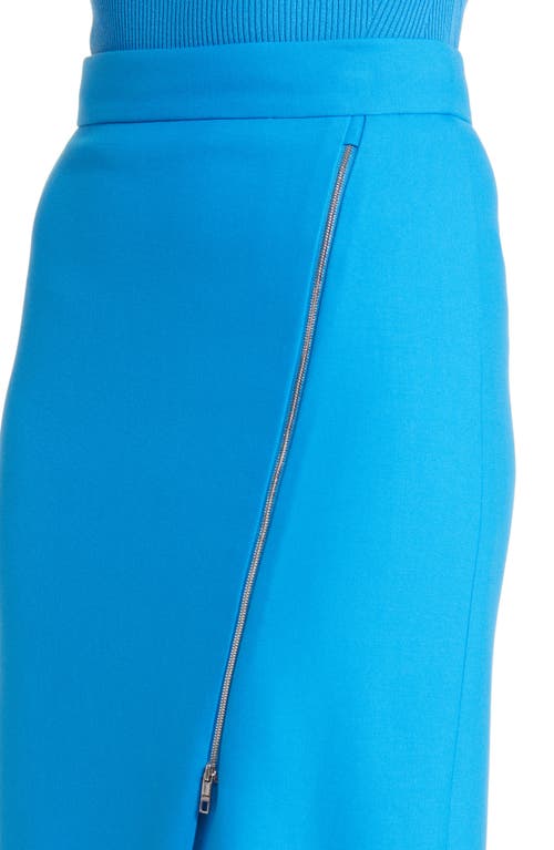 Hugo Boss Boss Vemboka Asymmetric Zip Pencil Skirt In Brilliant Blue