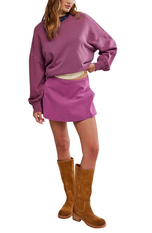 Free People Paradise Found Faux Suede Skort In Purple