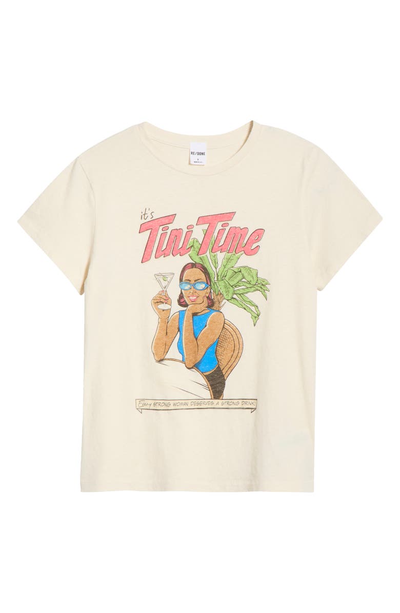 Re/Done Classic Tini Time Graphic T-Shirt, Main, color, Vintagewhite