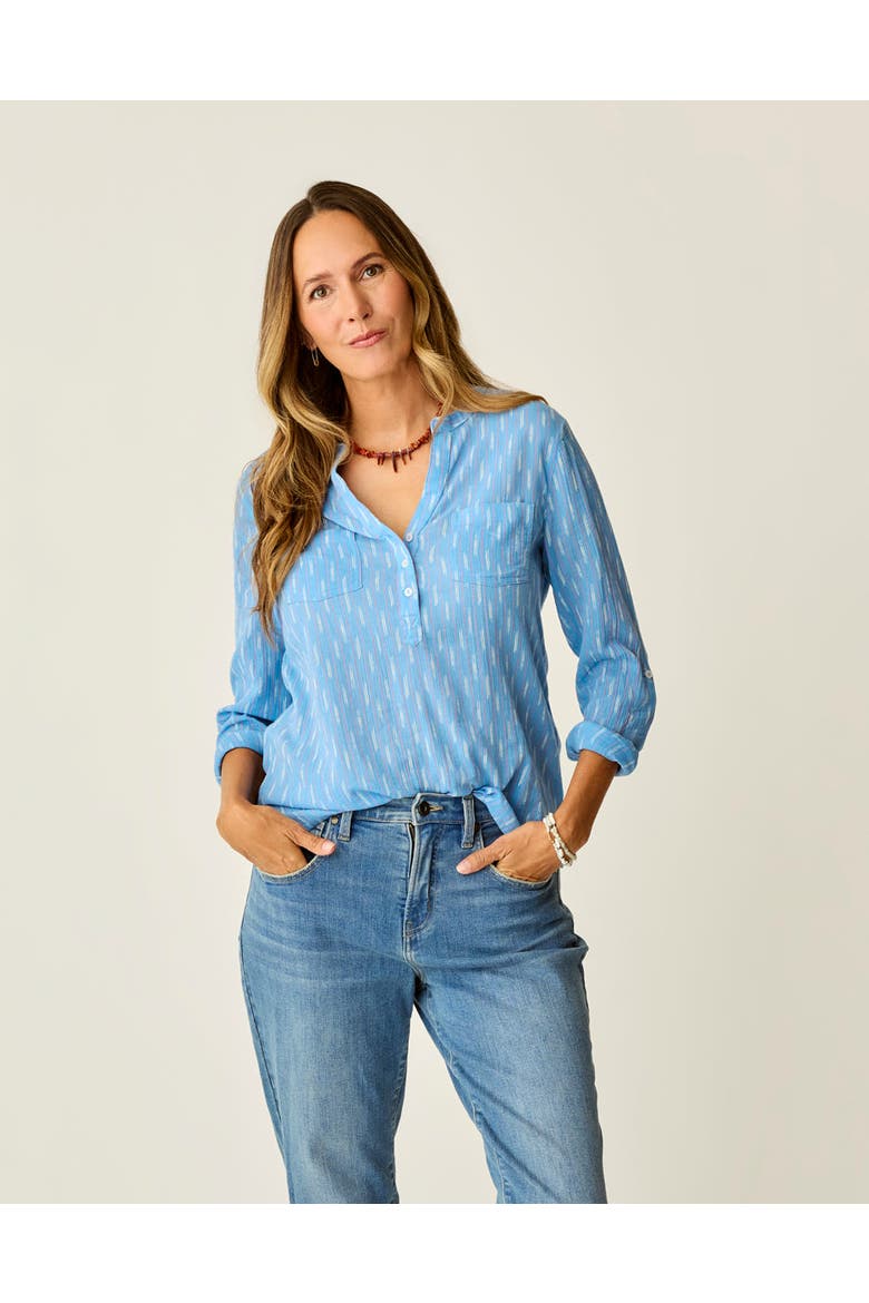 Dylan Gauze Shirt, Main, color, Capri Ikat