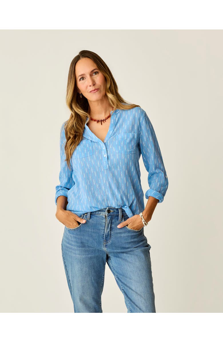 Carve Designs Dylan Gauze Shirt, Main, color, Capri Ikat