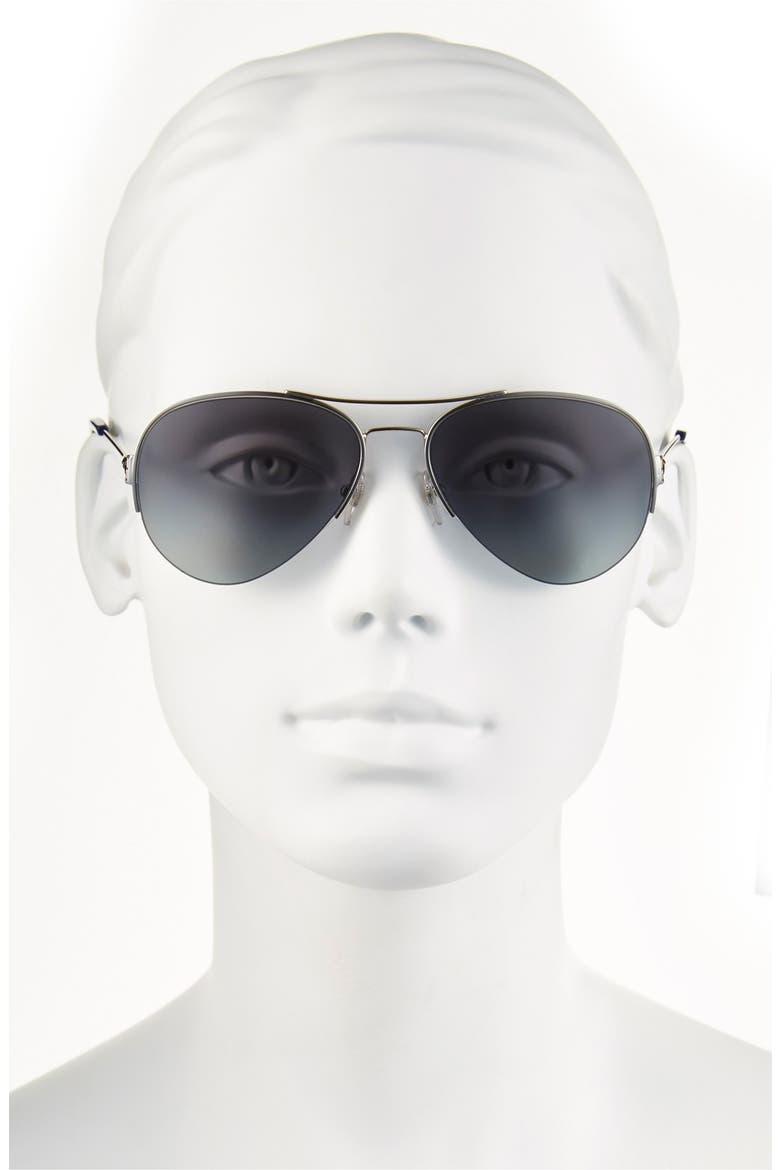 55mm Rimless Aviator Polarized Sunglasses (Nordstrom Exclusive), Alternate, color, SILVER
