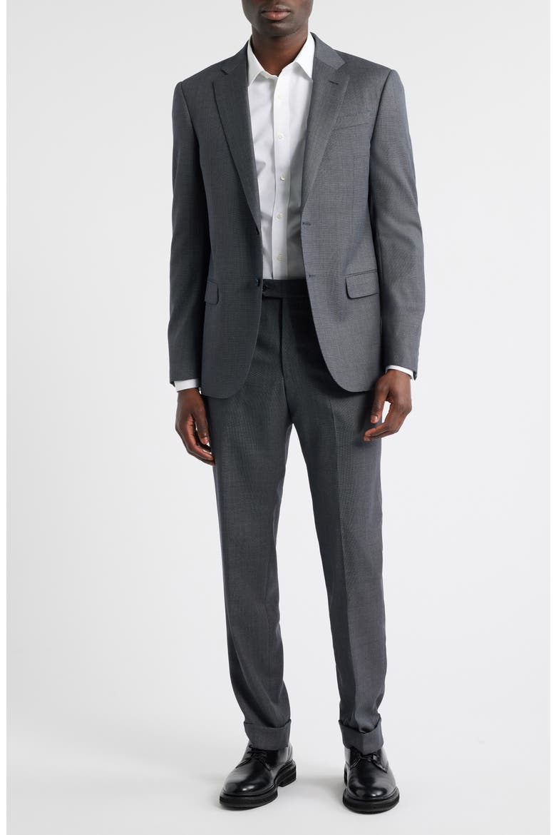 Grey Nailhed Virgin Wool Suit, Main, color, GRAPHITE