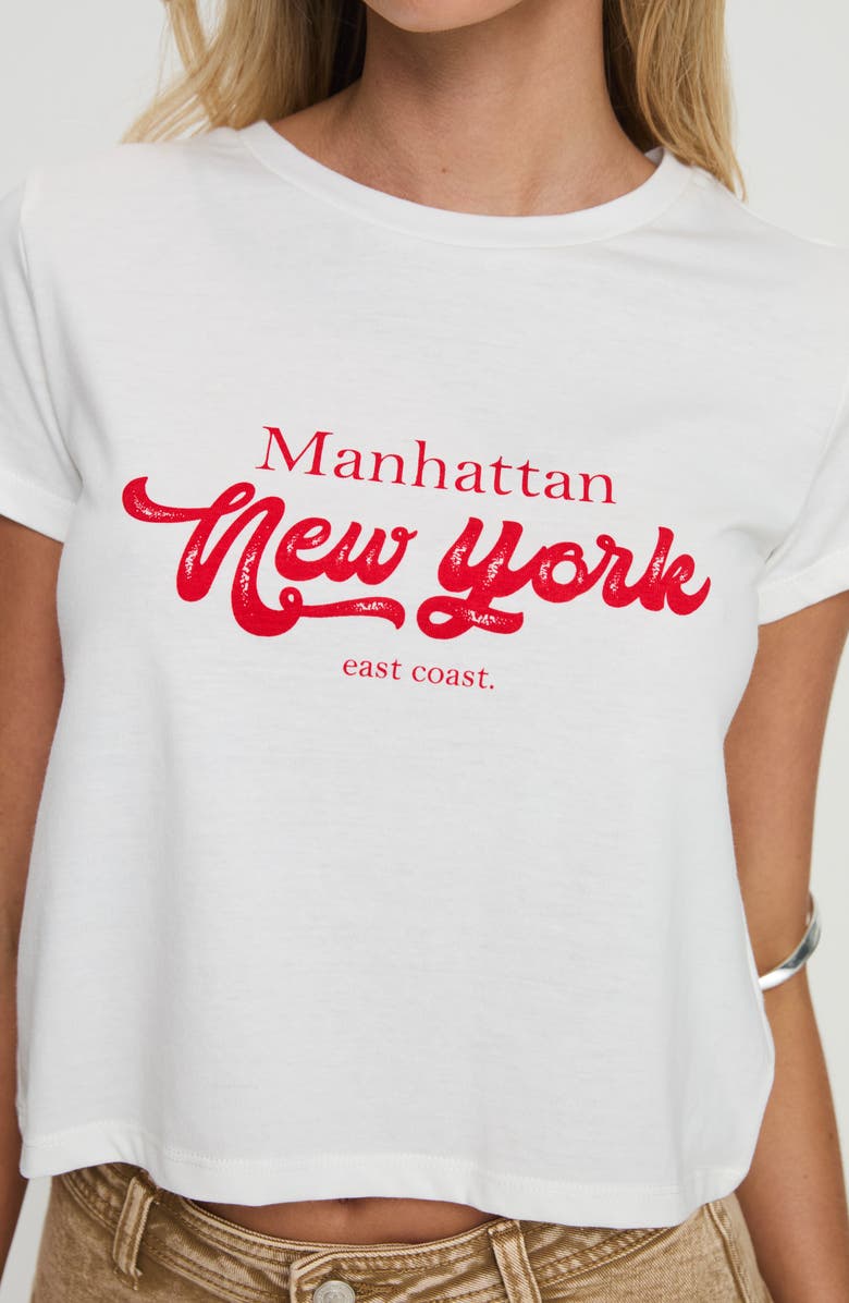 Princess Polly East Coast NYC Crop Graphic T-Shirt, Alternate, color, White