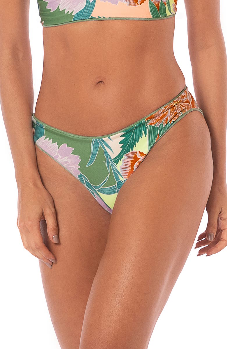 Maaji Shamrock Green Sublimity Reversible Bikini Bottoms, Alternate, color, 