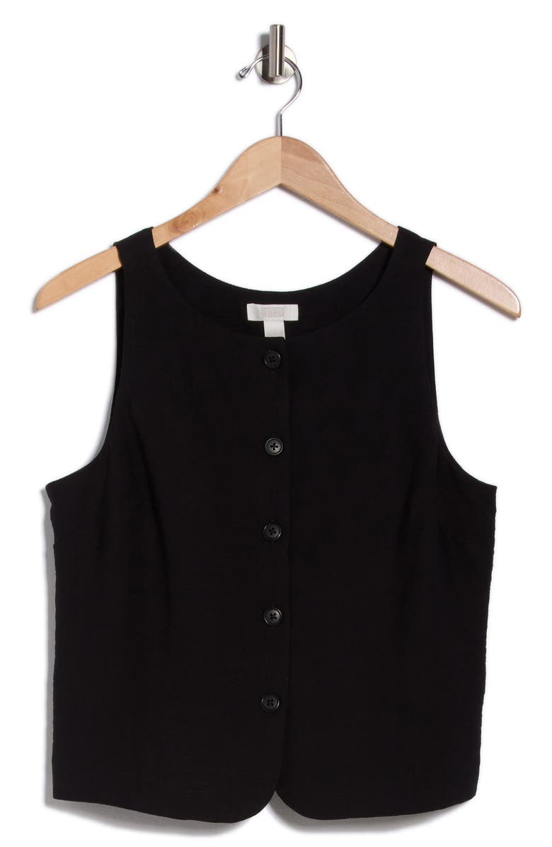 NORDSTROM RACK Textured Button Front Vest, Alternate, color, Black