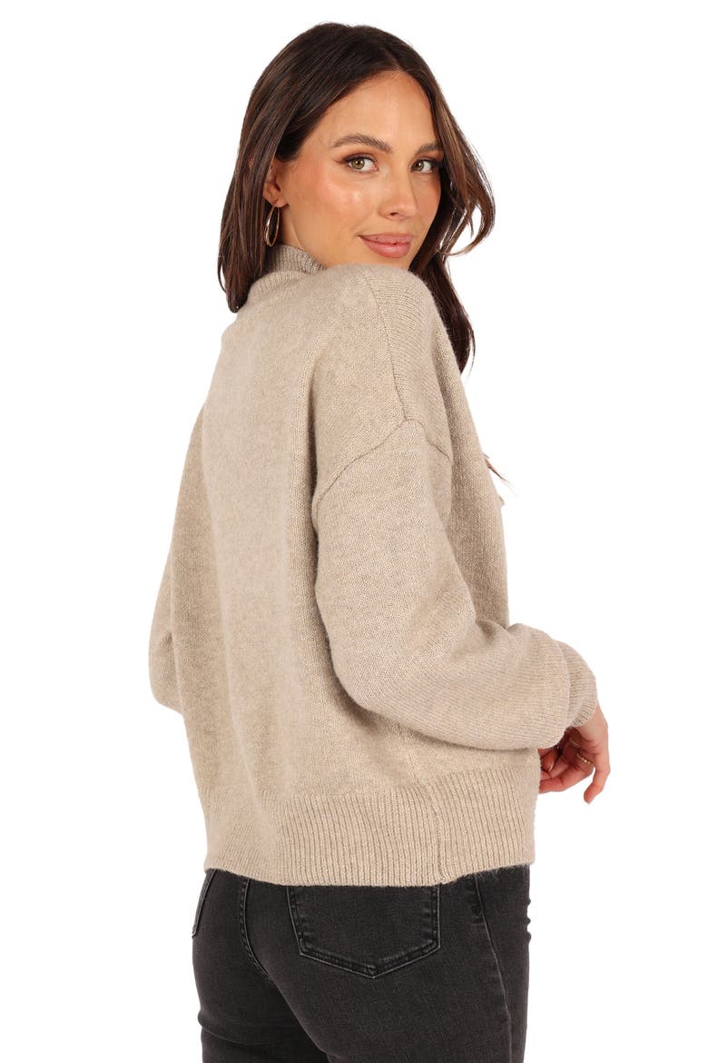 Brianna Mock Neck Sweater, Alternate, color, BEIGE