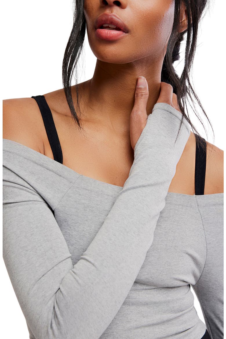 High Plank Crop Top, Alternate, color, HEATHER GREY