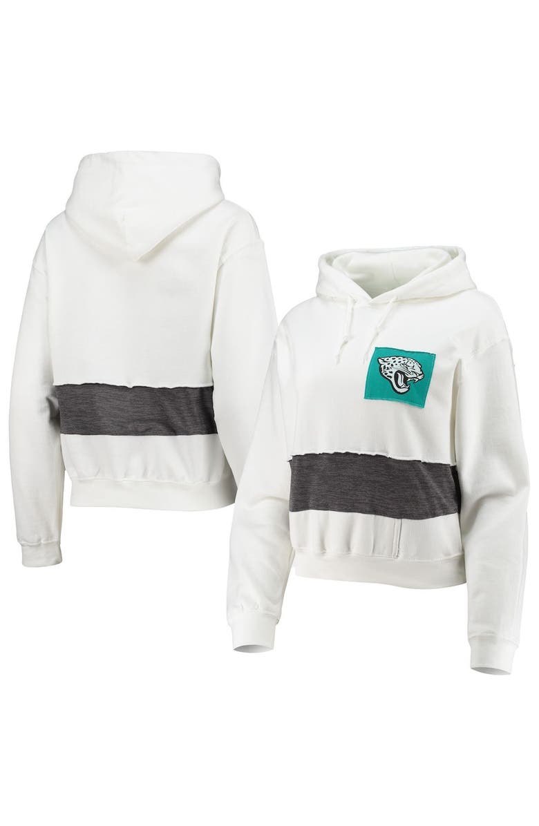 REFRIED APPAREL Women's Refried Apparel White Jacksonville Jaguars Sustainable Crop Dolman Pullover Hoodie, Alternate, color, White