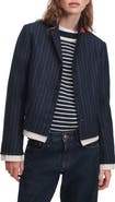 rag & bone Lawrence Pinstripe Wool Blend Cropped Blazer