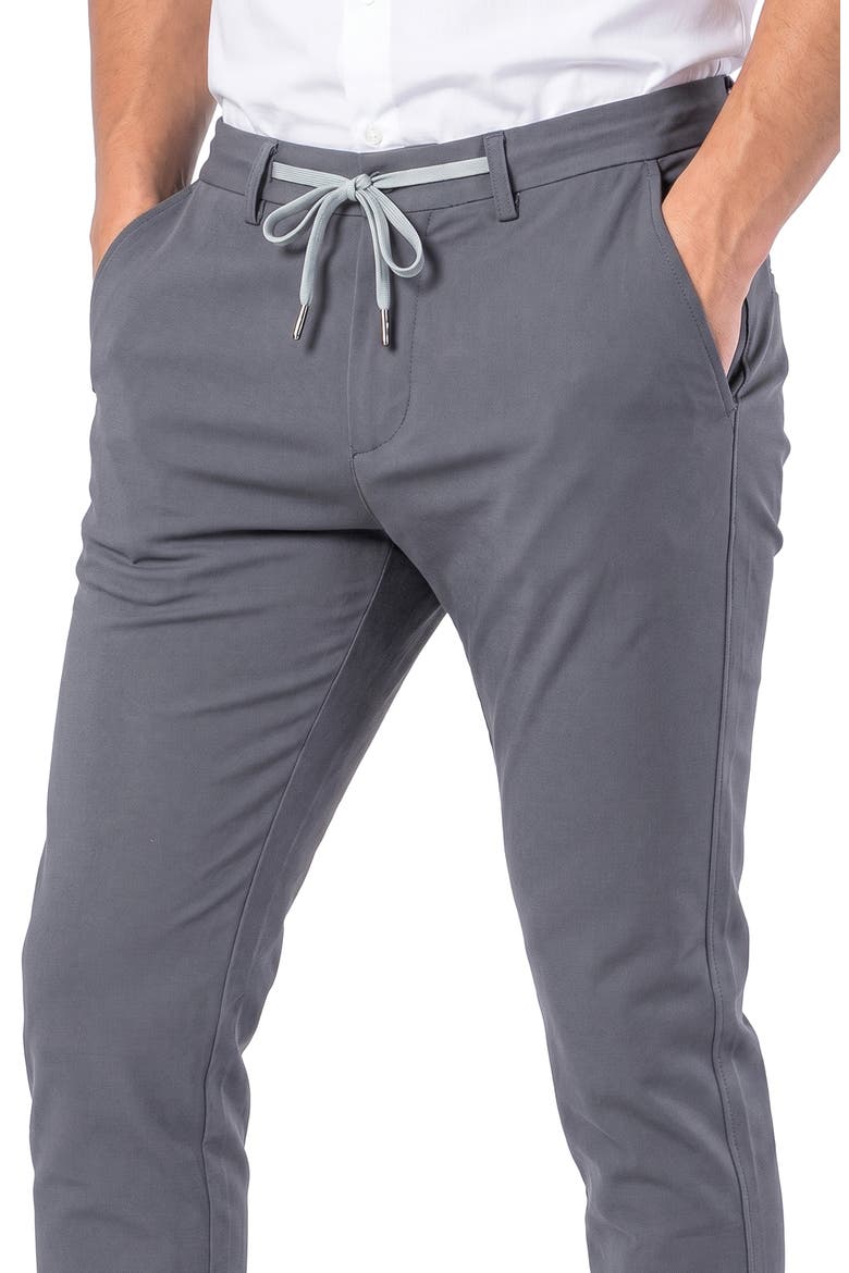 Drawstring Stretch Trousers, Alternate, color, GREY