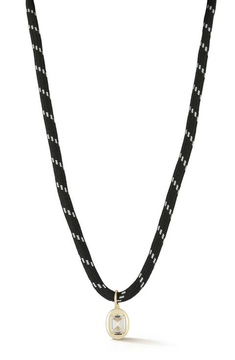 Cubic Zirconia Solitaire Cord Pendant Necklace
