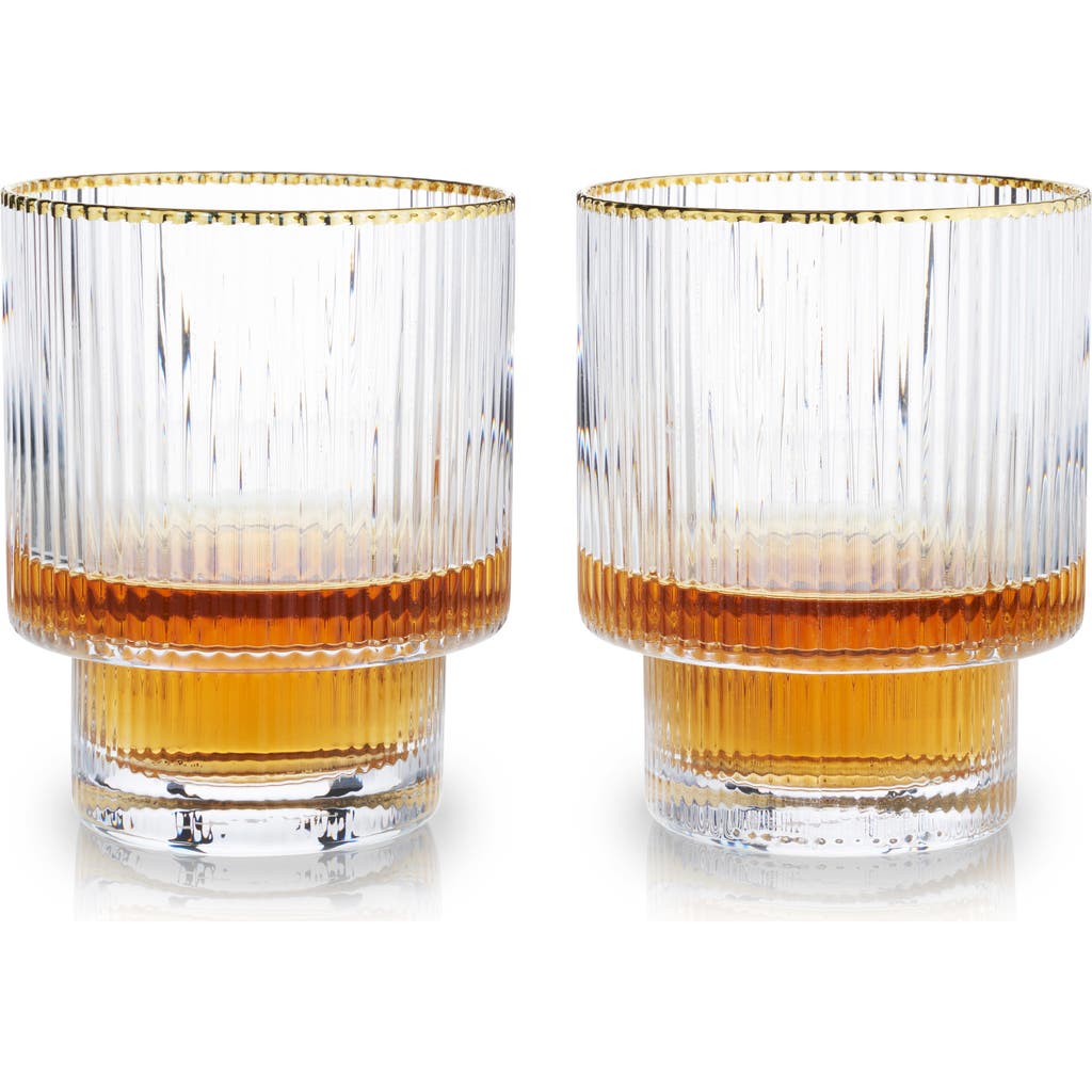 Viski Meridian Crystal Tumblers Set Of 2 In Clear