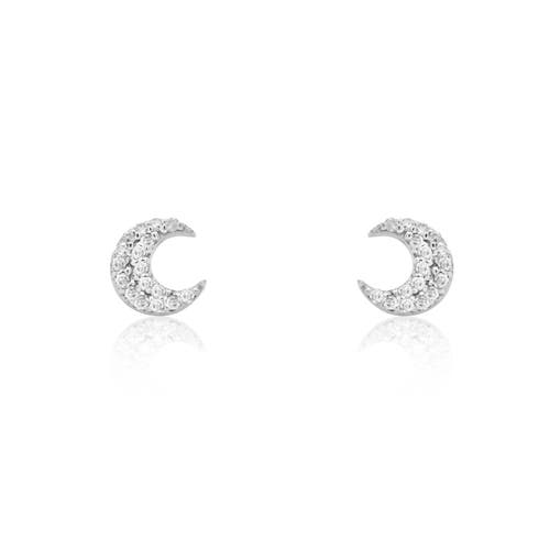 The Lovery Fine Jewelry Diamond Moon Stud Earrings In Gold